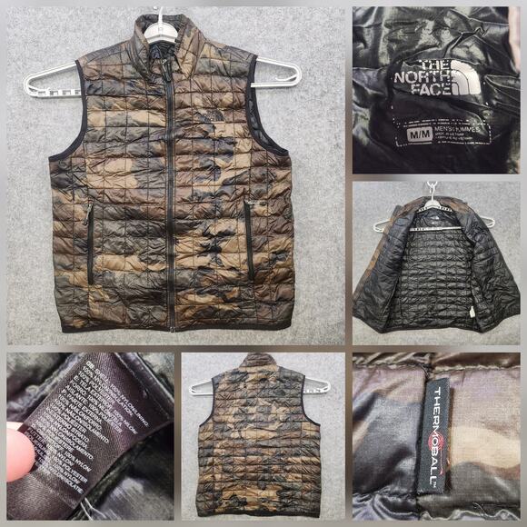 The North Face Vest Mens Medium Camo Thermoball Puffer Quilted Insulated Jacket - Picture 1 of 14